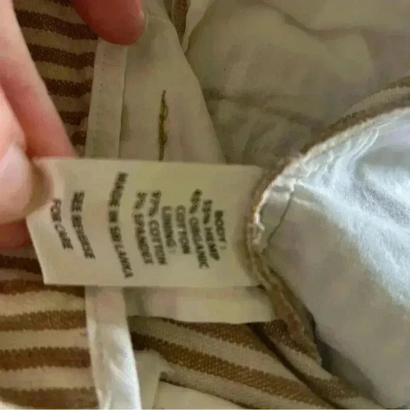 Spartina Cream & Tan Striped Pants. Size 4. Hemp, Organic Cotton. - Picture 7 of 8